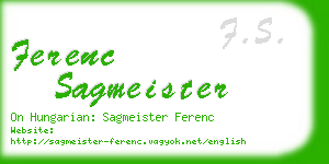 ferenc sagmeister business card